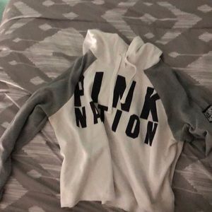 Pink Nation Crop top hoodie. Size small.